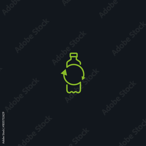 Recycle bottle logo Icon flat vector design