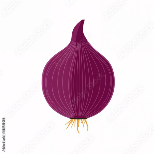 Red onion vegetable whole bulb vector graphic illustration design