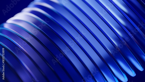 Abstract 3d background wallpaper with shifted glass shapes. Dark blue futuristic illustration