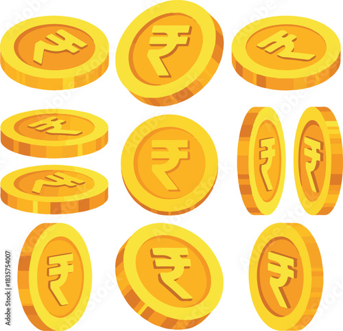 set of gold coins with dollar sign