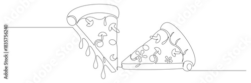 line art style of pizza food vector.eps