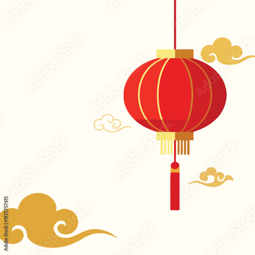 Chinese Red Lantern Illustration – Lunar New Year Decoration
