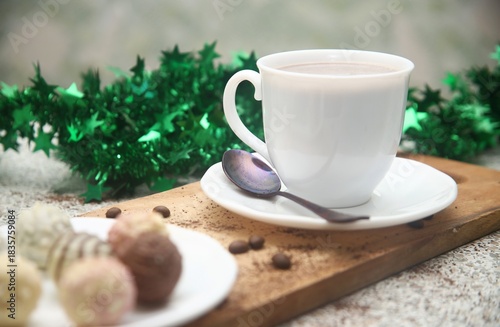 cup of coffee and candy