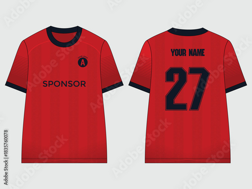 Soccer jersey pattern with bold colors and a minimalist design