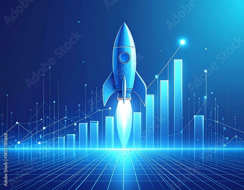 Rocket Launching into Success - Business Growth and Innovation.