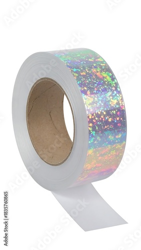 Roll of Holographic Tape - Reflective and Decorative Adhesive for Crafts.