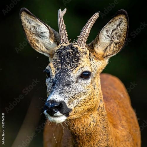Roe Deer Portrait - A Close-Up of Wildlife in Natural Habitat.
