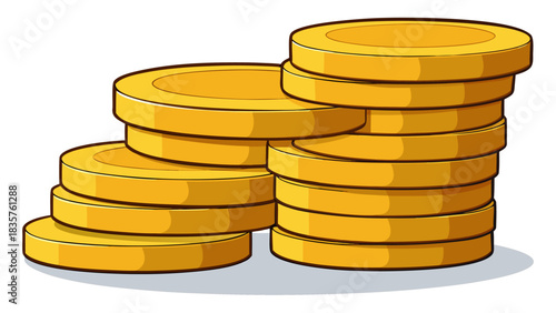 Stack of Gold Coins in a Simple Arrangement for Illustration