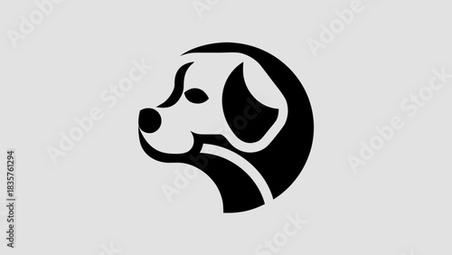 Dog Head Silhouette Design for Logo or Graphic Use