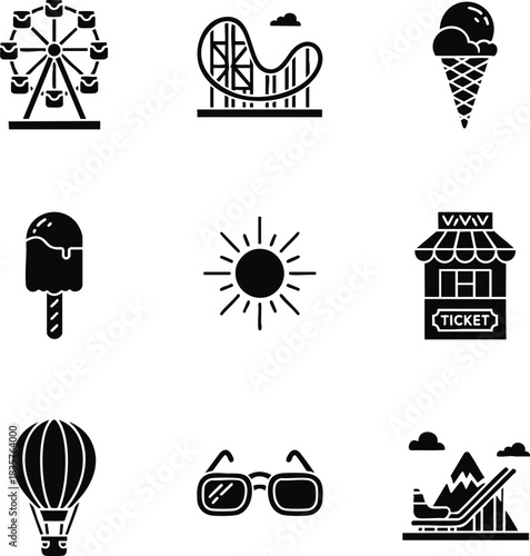Illustration of summer fun icons