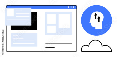 User interface concept. User interface design highlights seamless navigation and digital efficiency. User interface reflects modern web development practices. For UX design, tech innovation, creative