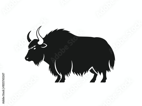Vector Silhouette of a Majestic Yak