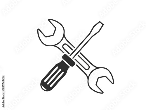 Crossed Wrenches and Screwdriver Icon
