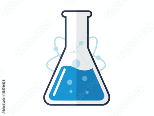 Laboratory Flask with Blue Liquid