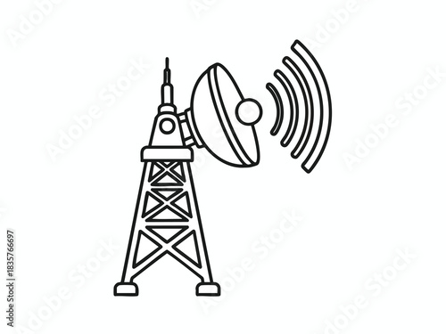 Telecommunication Tower with Satellite Dish