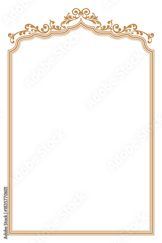 Elegant Gold Floral Arch Frame for Certificate or Document. 143