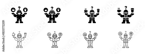 Food and Drink Choice Icons with Question Mark