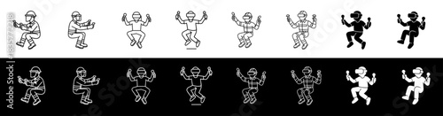 Virtual Reality Player Icons Set