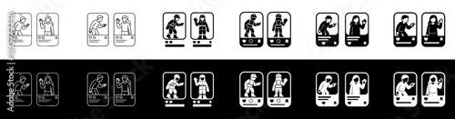 Minimalist Game Character Icon Set and Cards