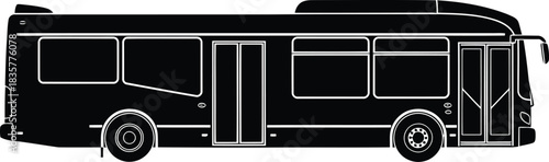 Modern city bus silhouette for urban transport and public transit concepts vector