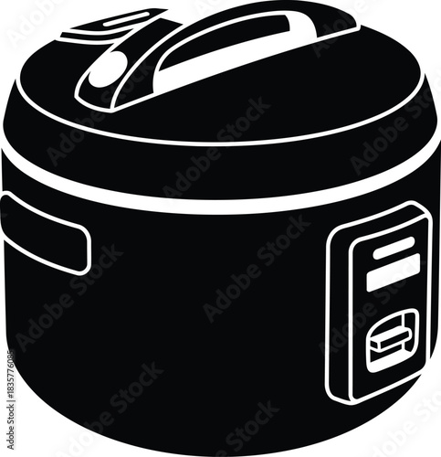 Modern electric rice cooker kitchen appliance for healthy homemade meals convenience cooking vector