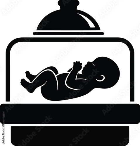 Newborn baby incubator symbol modern clean icon medical healthcare concept vector