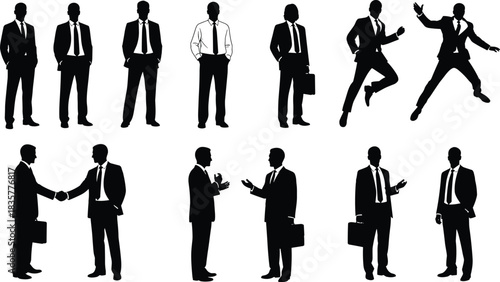 Businessmen silhouettes, corporate teamwork, professional attire, handshake, office culture, leadership, communication, success, partnership, career, strategy, meeting, collaboration