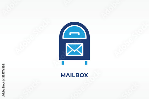 MAILBOX vector, icon or logo sign isolated symbol illustration
