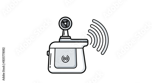 Simplified illustration of a wireless medical device with signal transmission capability
