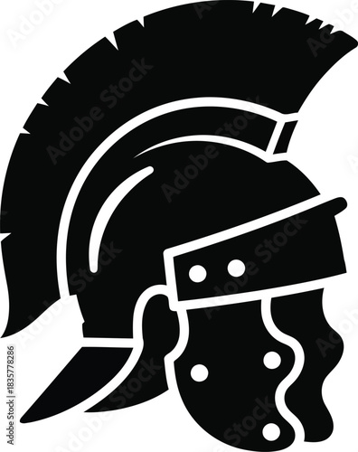 Iconic roman centurion helmet silhouette symbolizing military power ancient history warfare courage vector