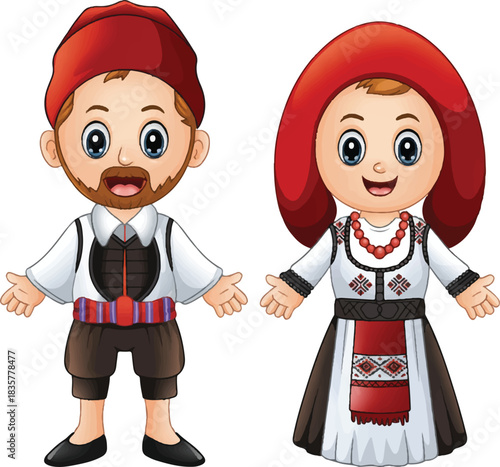 cartoon illustration of a couple