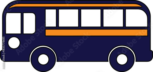 Minimal Solid Bus Icon — Clean Public Transport Silhouette Vector with Smooth Corners