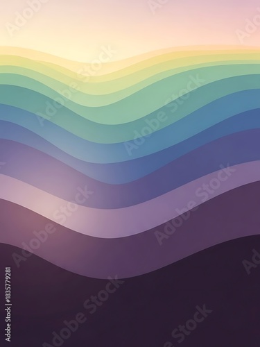 Wallpaper Mural Serene pastel gradation of wavy bands, evocative gradient background image Torontodigital.ca