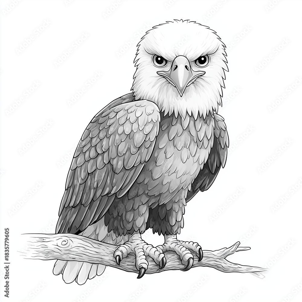 Fototapeta premium hand drawn sketch of a eagle