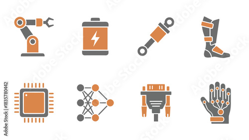 Robotics & Tech Icons: Automation, AI, and Prosthetics