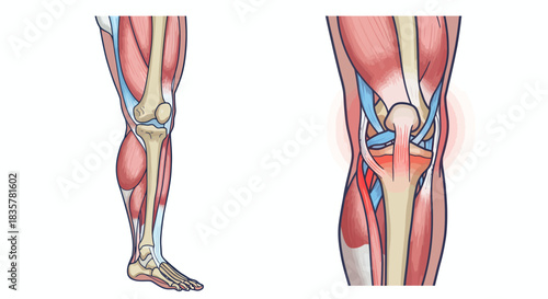 Detailed vector illustration showcasing a set of human joints and bones, ideal for medical education, anatomical studies, or health-related design projects.