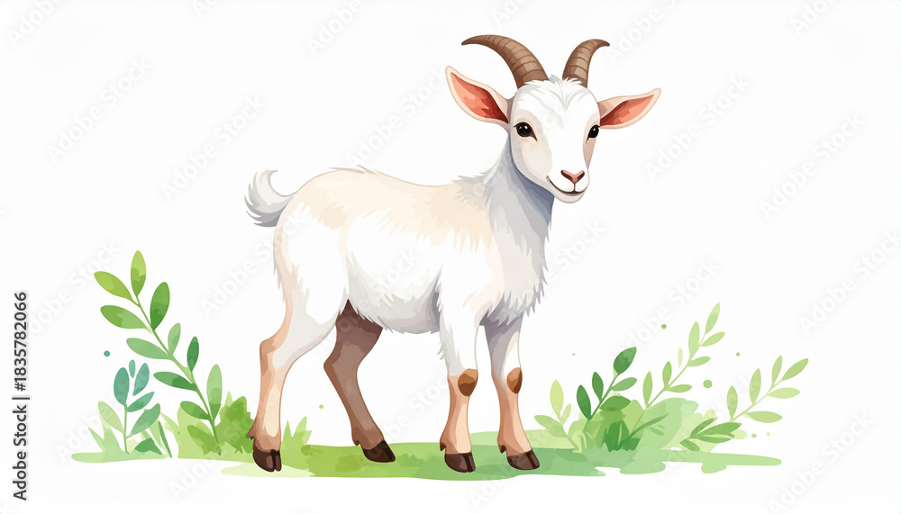 Obraz premium goat on green grass