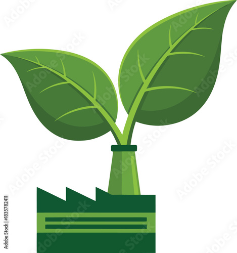 Green industry growth concept symbolizing eco friendly manufacturing renewable energy and sustainable business development vector