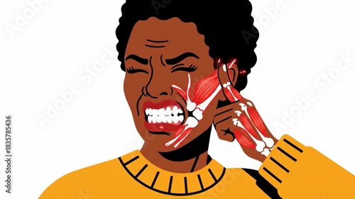 Animated Sequence Depicting Pain and Discomfort with Graphic Elements and Artistic Style