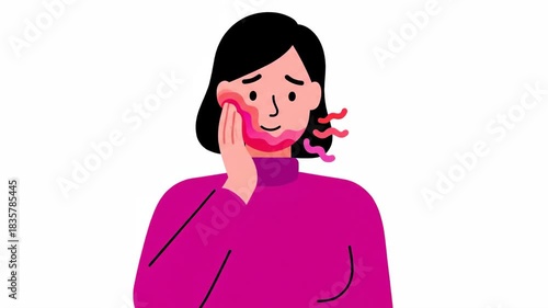 Animated Sequence Depicting Pain and Medical Distress in a Female Character