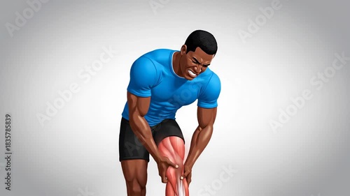 Athlete Experiencing Knee Pain: A Visual Depiction of Injury and Discomfort Sequence
