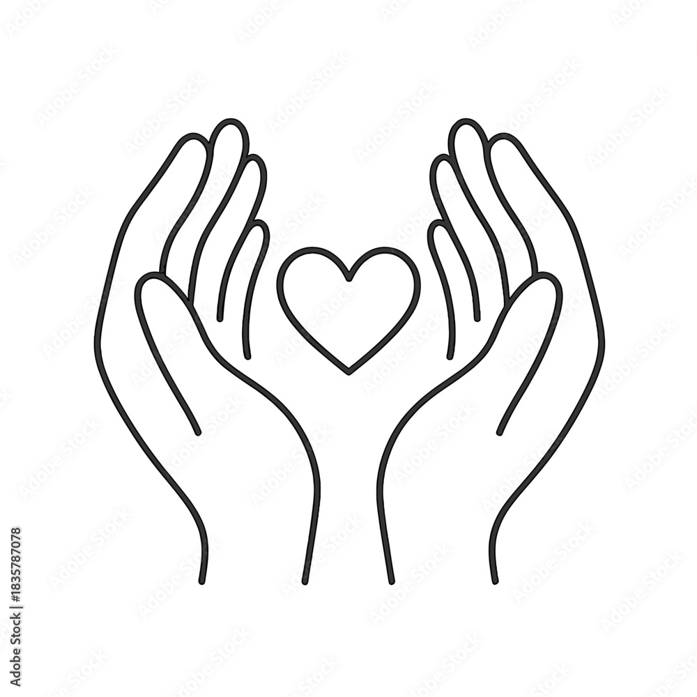 Obraz premium Hands Holding Heart for Love and Care