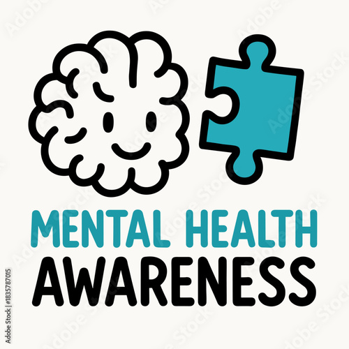 Mental Health Awareness Puzzle Piece Brain