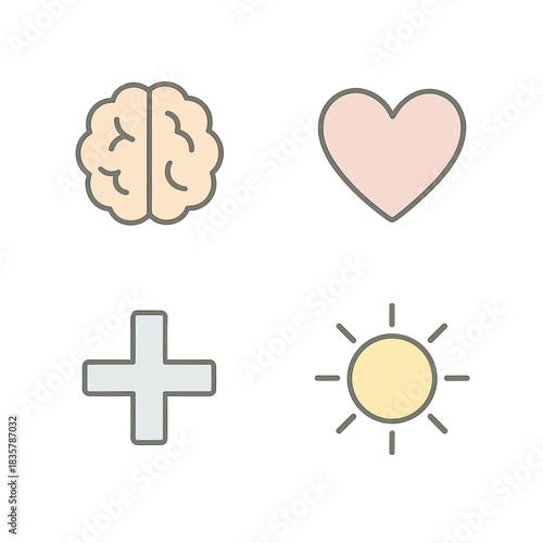Brain Heart Health Sunshine Plus Symbols
