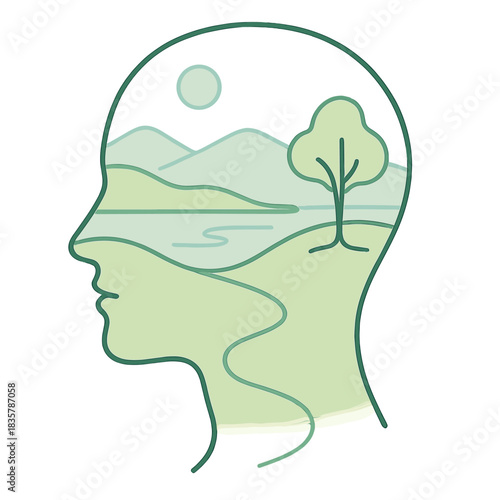 Mindful Landscape Within Human Head