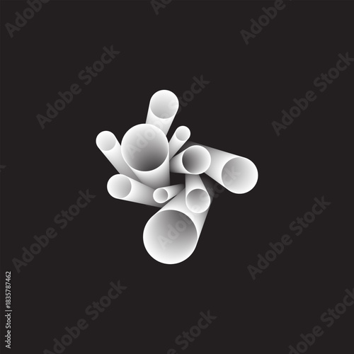 white pvc pipe abstract composition