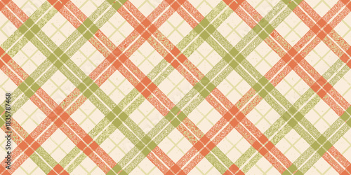 Stylish diamond pattern featuring earthy tones of orange, green, and beige for a natural feel.
