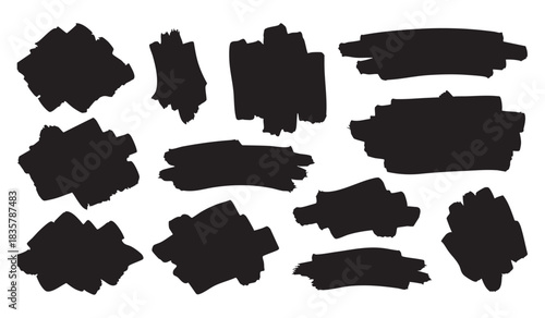 Abstract Blue Watercolor Brush Strokes Collection for Artistic Design