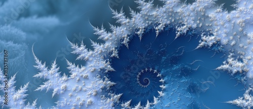 Radiant Icy Blue Fractal Tree Design for Holiday Inspiration