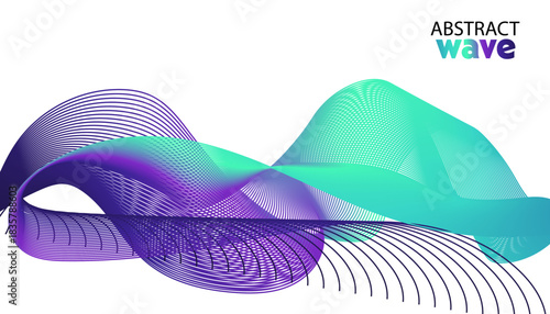 Abstract wave design with gradient colors on a clean white background